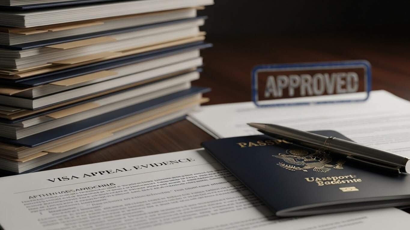 Migração segura e documentação importante para imigrantes. Documentos de imigração,passaporte e aprovação de visto para imigração.