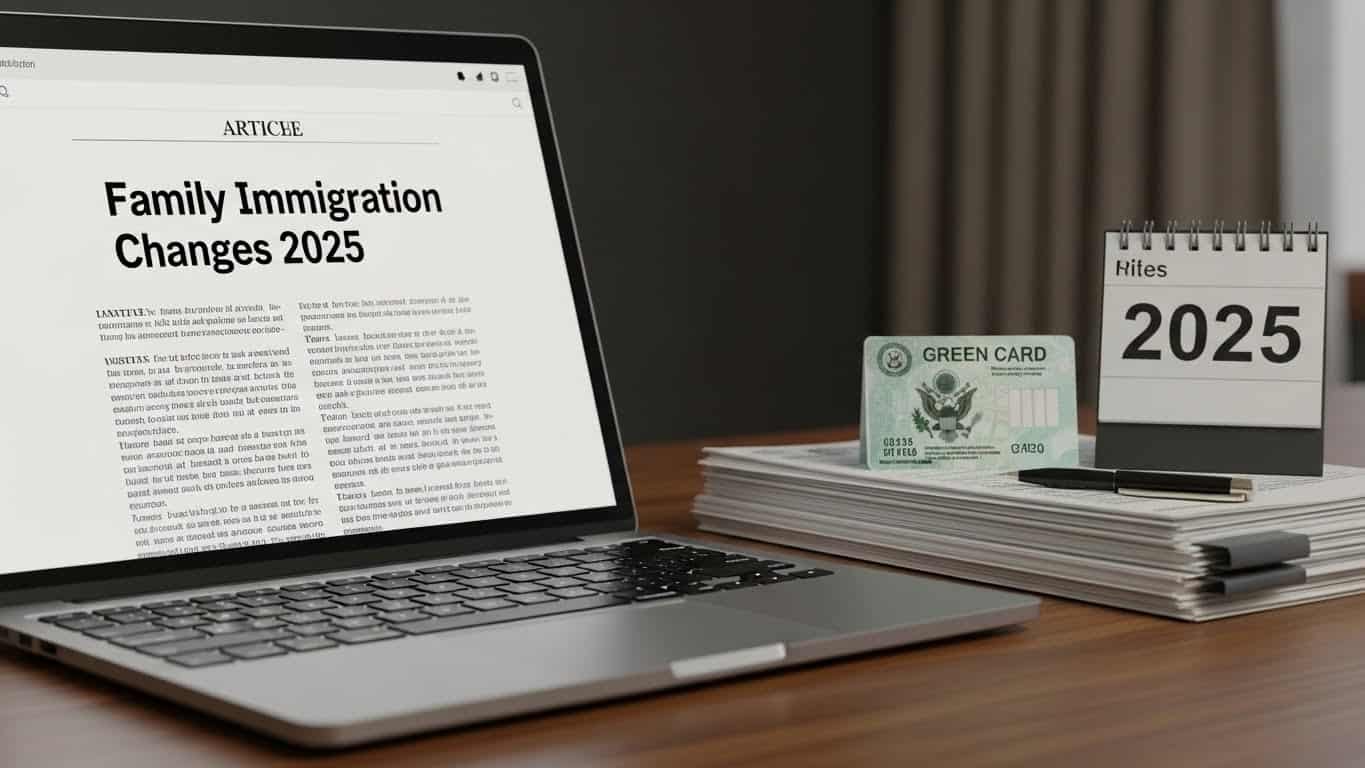 Família imigrante 2025. Documento de imigração e calendário de mudanças familiares em 2025.